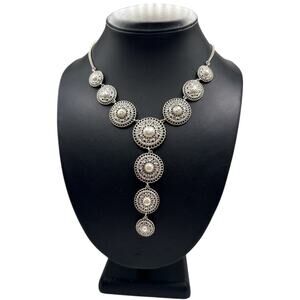 Lucky Brand Boho Filigree Y-Necklace with Faux Pearl Accents 18” - 20”